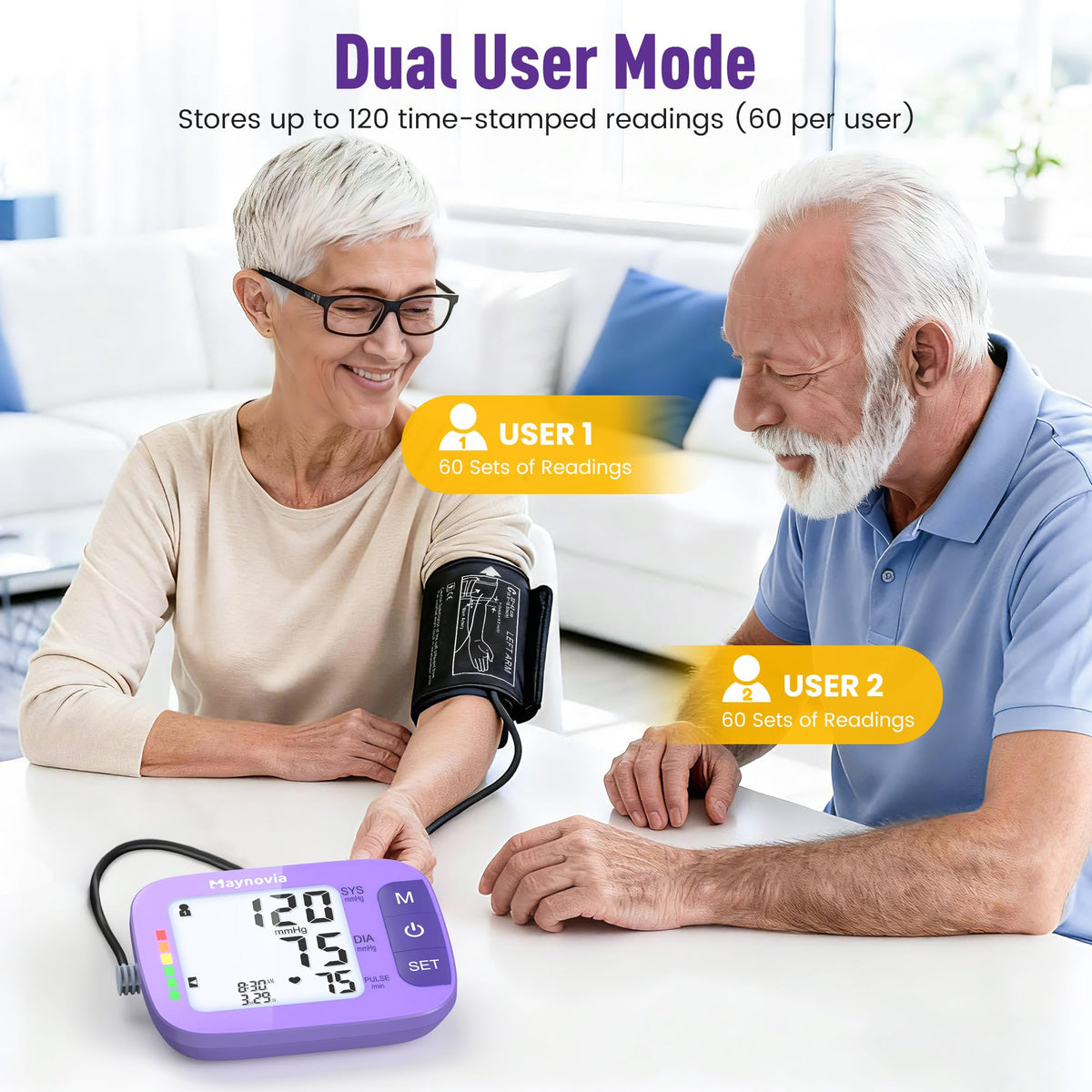Upper Arm Blood Pressure Monitor 8.6-16.5 in Cuff Purple R434067