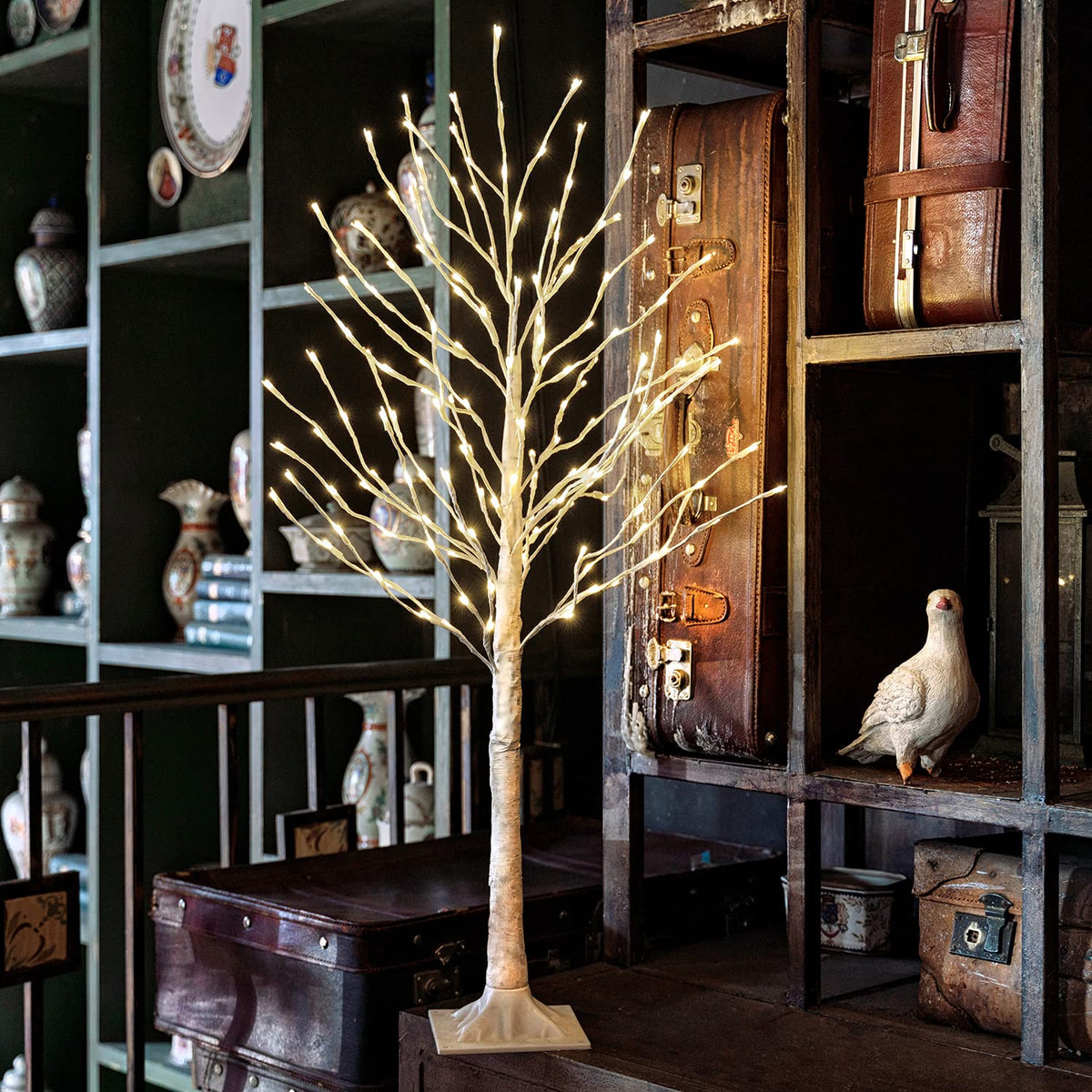 Lighted Birch Tree 4 Feet 160L LED Warm White H531946