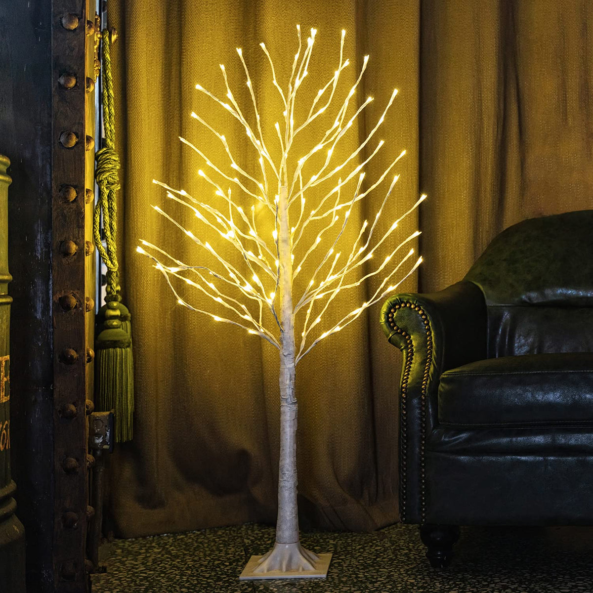 Lighted Birch Tree 4 Feet 160L LED Warm White H531946