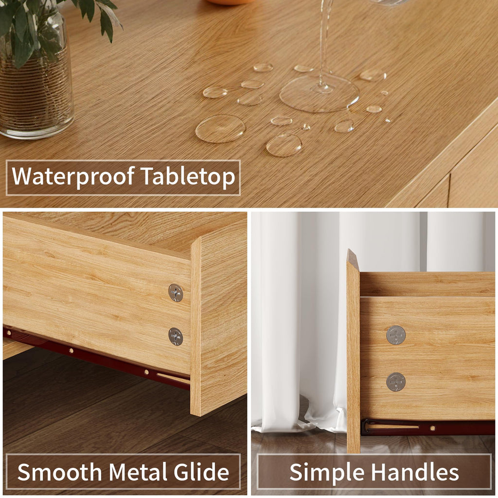 Oak 6 Drawer Dresser with Solid Wood Legs K633