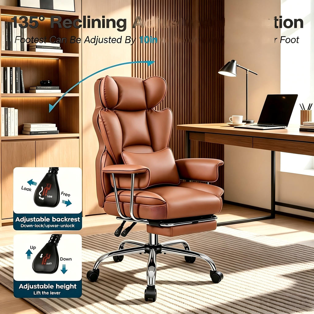 Big and Tall High Back Office Chair with Footrest B1793