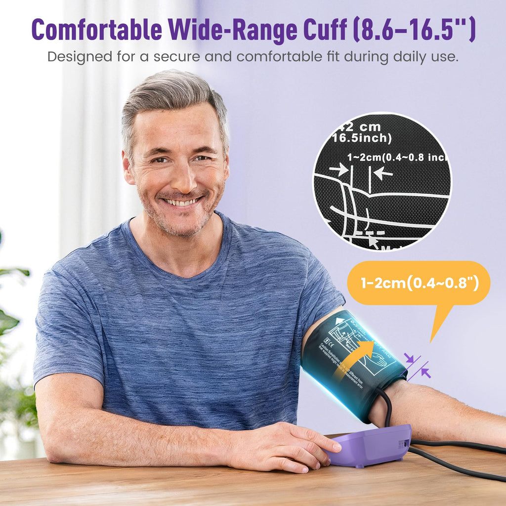 Upper Arm Blood Pressure Monitor 8.6-16.5 in Cuff Purple R434067