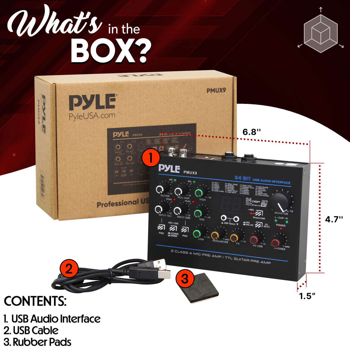 USB Audio Interface with Digital Effects and Phantom Power J65260