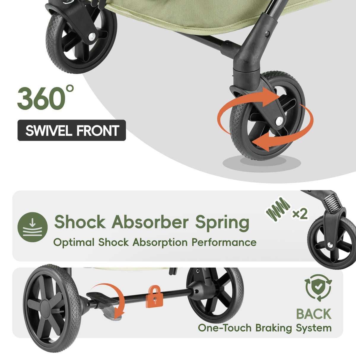 Foldable Pet Stroller Green D921691