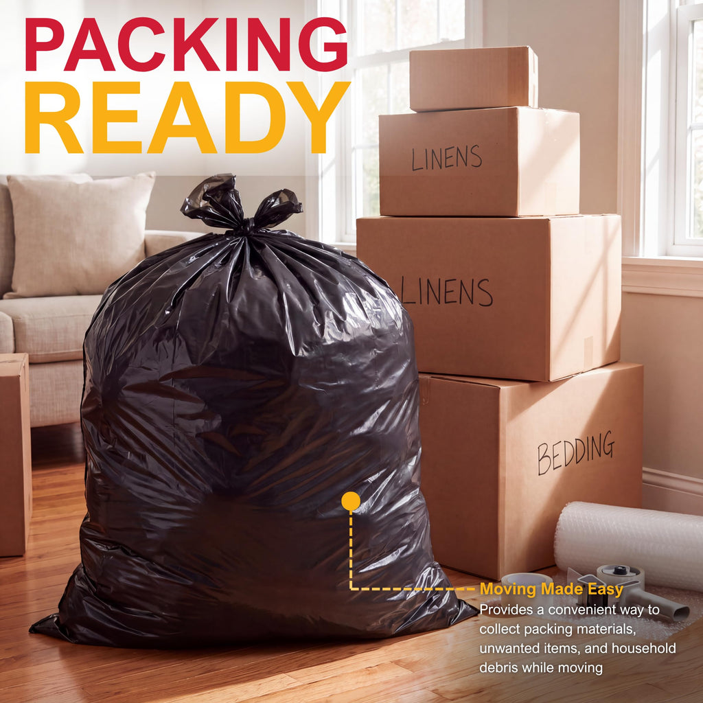 42 Gallon 3 Mil Black Trash Bags 20 Count P7051