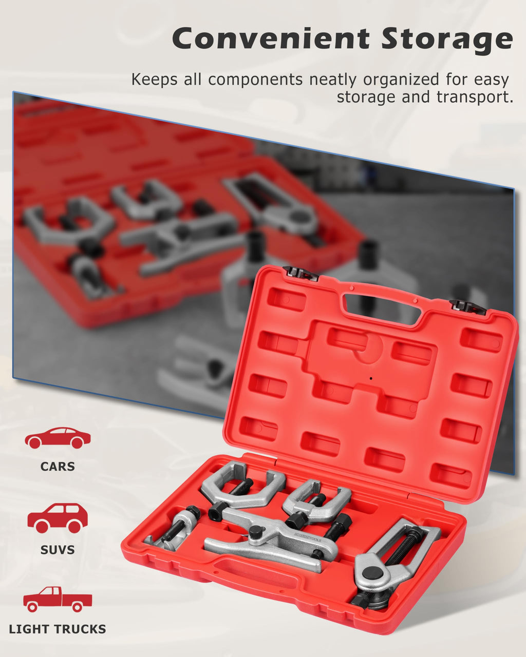 5 Pcs Ball Joint Separator and Tie Rod End Tool Set E696274
