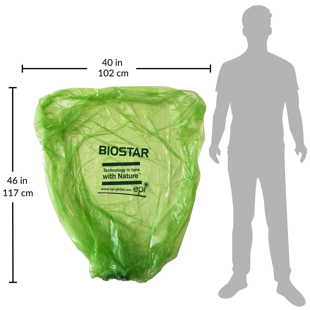 Biodegradable 40-45 Gallon Trash Bags 250 Count Green T445