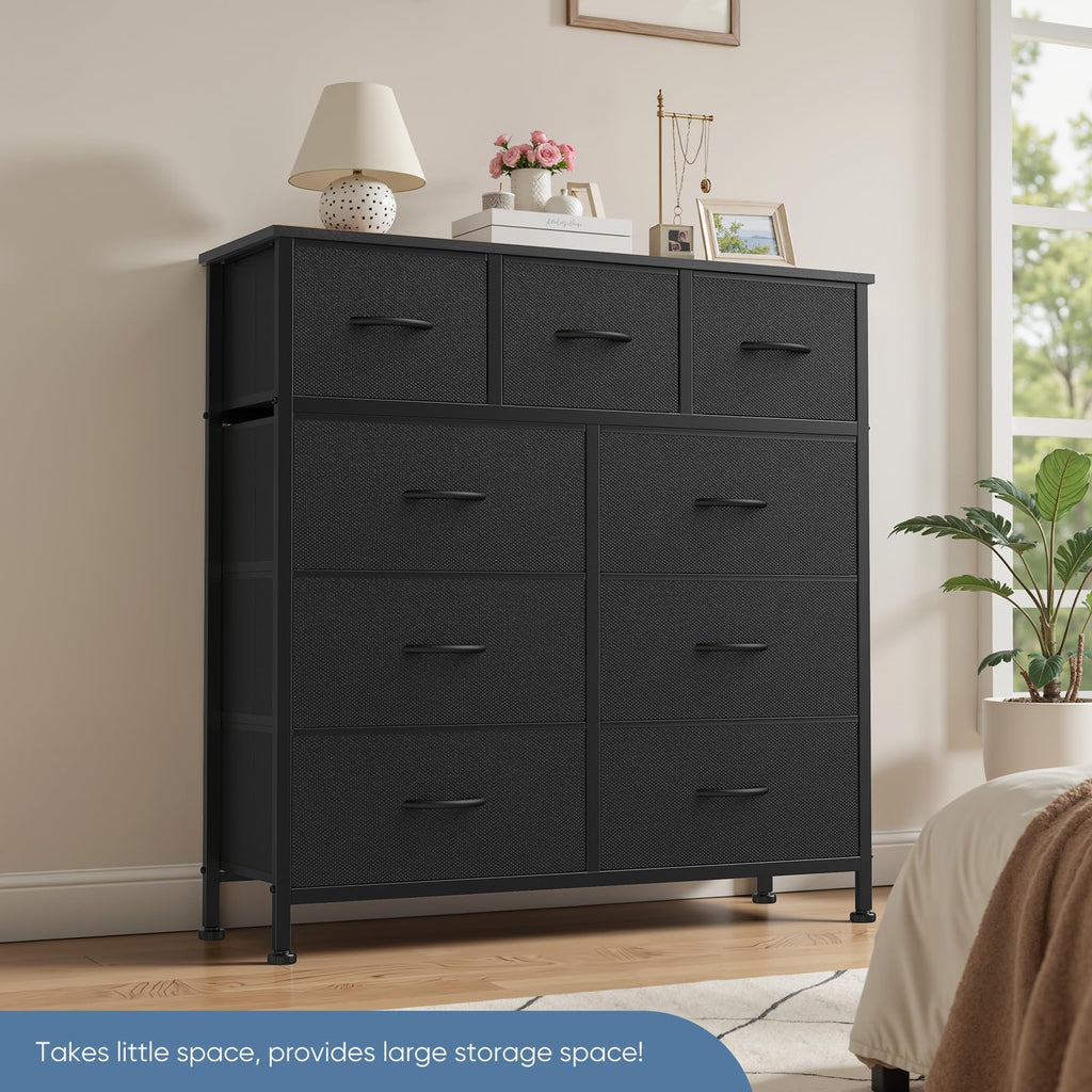 9 Drawers Fabric Dresser L155