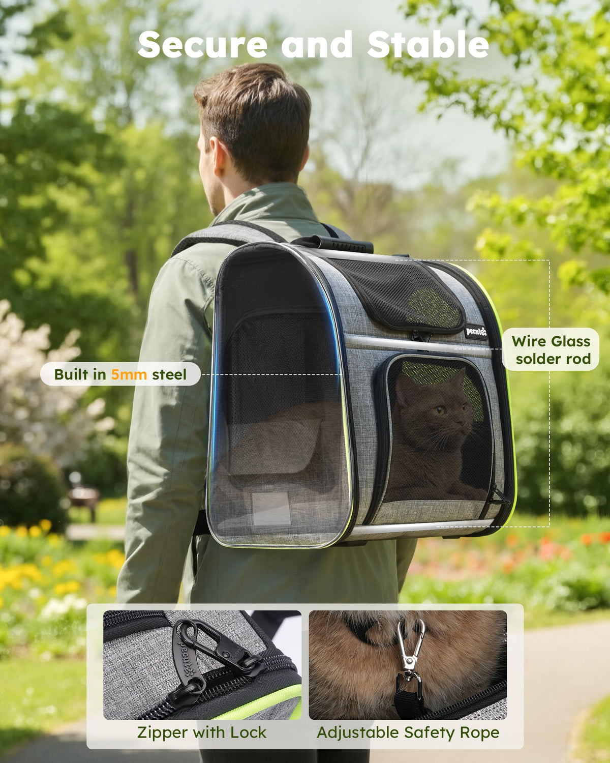 Expandable Cat Carrier Backpack with Breathable Window T980076