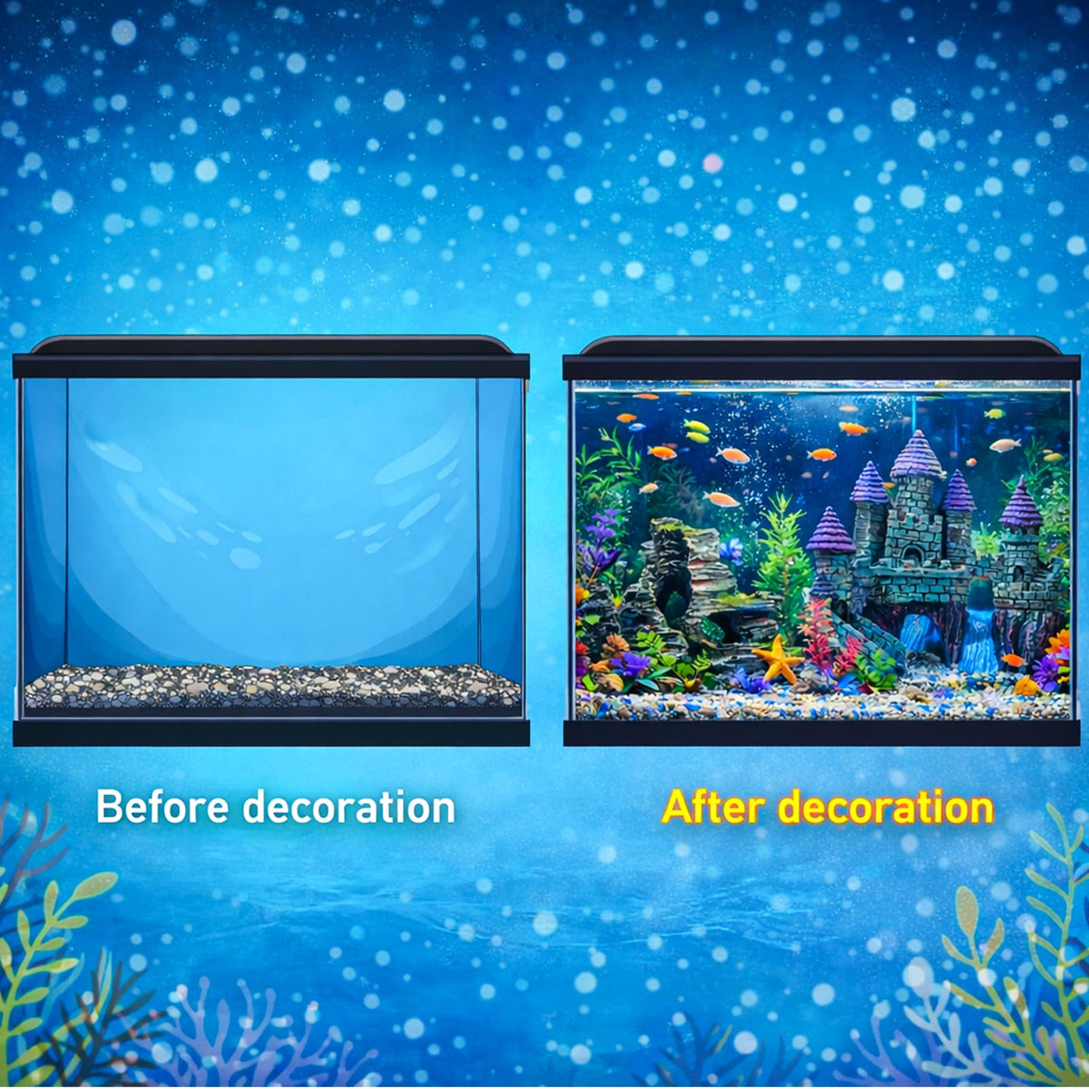 13 Pieces Aquarium Decorations Kit A669915