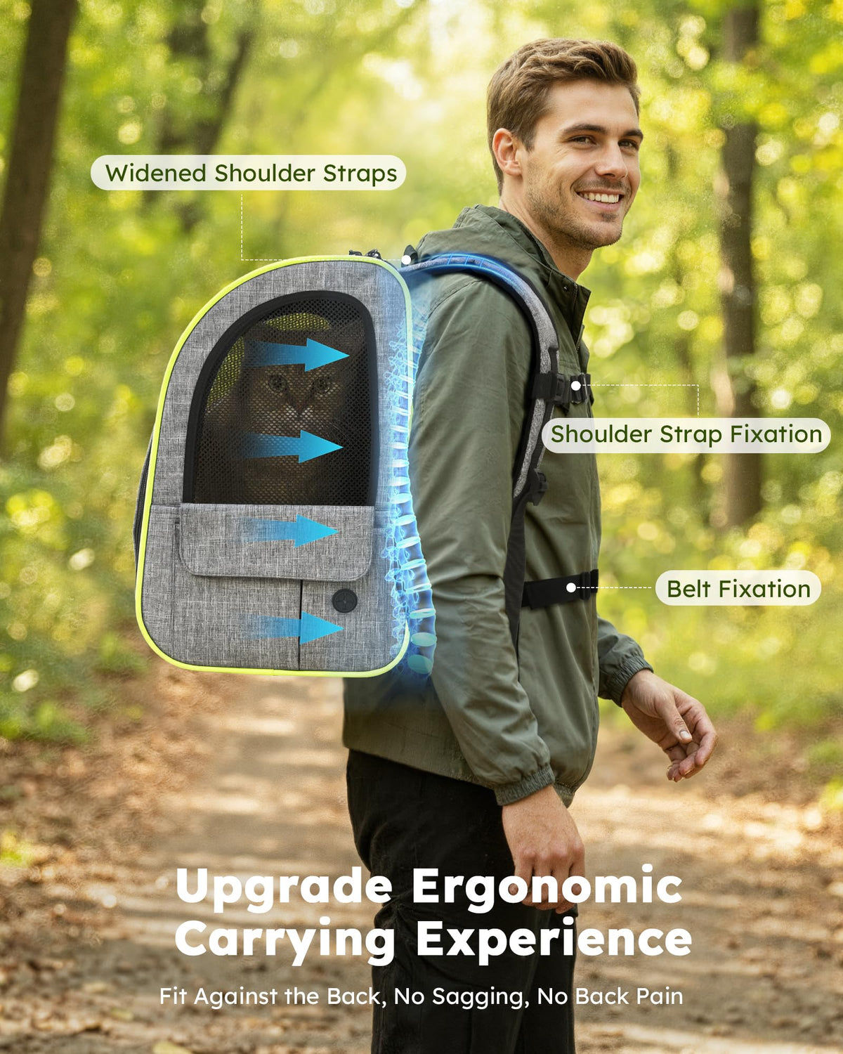 Expandable Cat Carrier Backpack with Breathable Window T980076