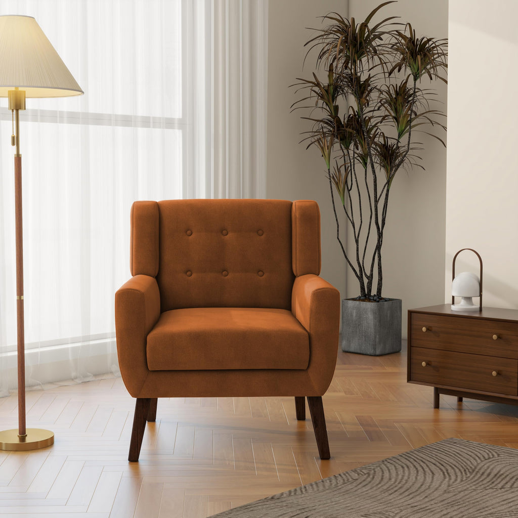 Accent Chairs Set of 2 Terracotta O59285
