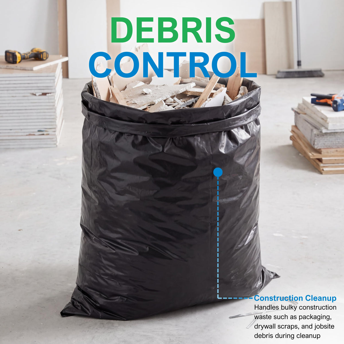 42 Gallon 3 Mil Black Trash Bags 20 Count P7051