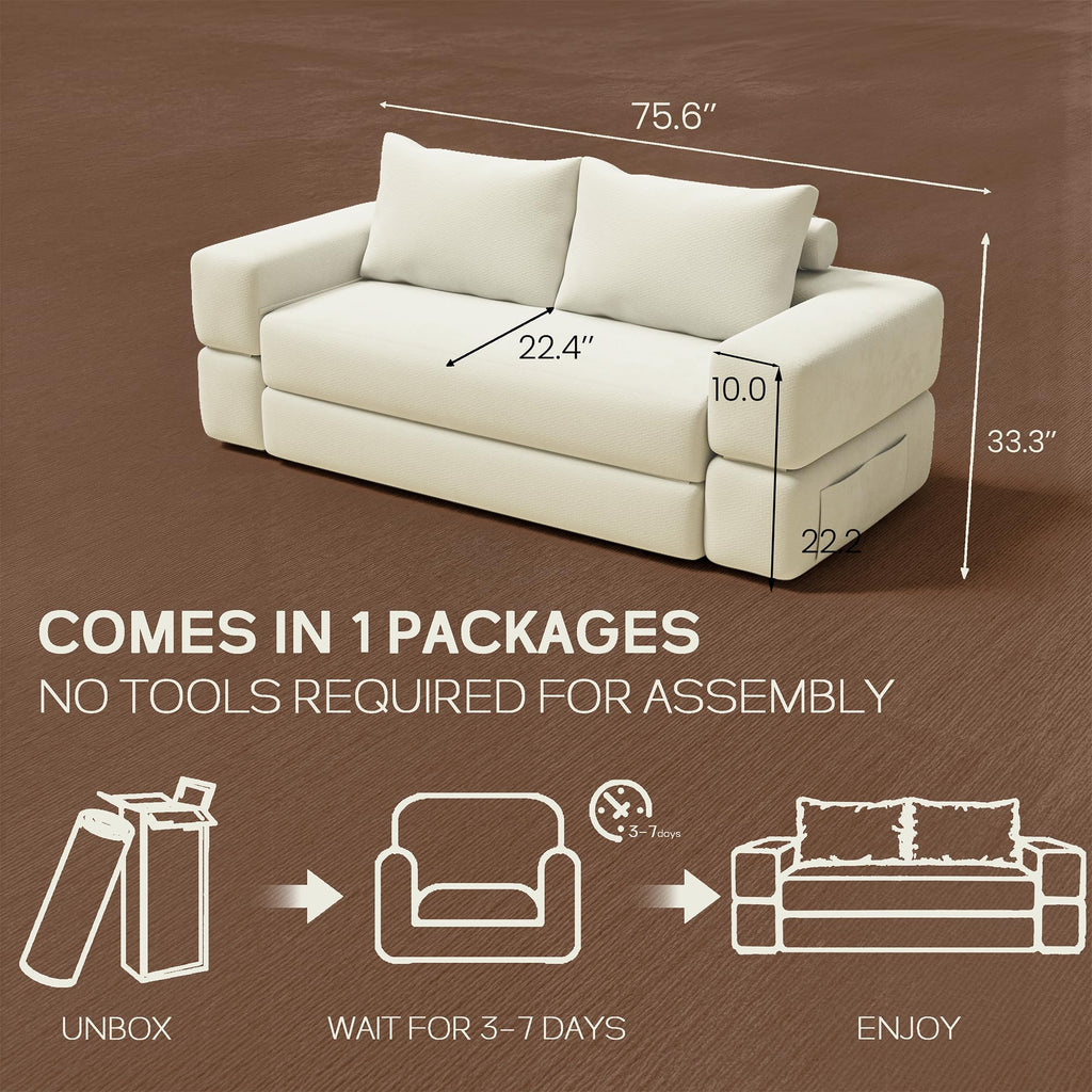 75'' Convertible Sofa Bed Queen V9059