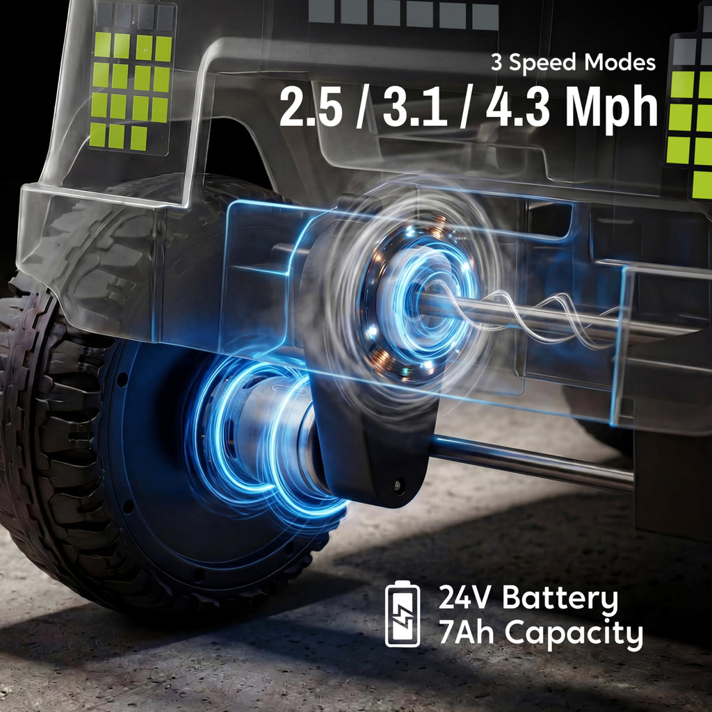 24V 2 Seater Ride On Car with Remote Control, 3 Speed Settings, All-Terrain Tires, LED Lights & Bluetooth Music, Up to 132 lbs, Pink L7632