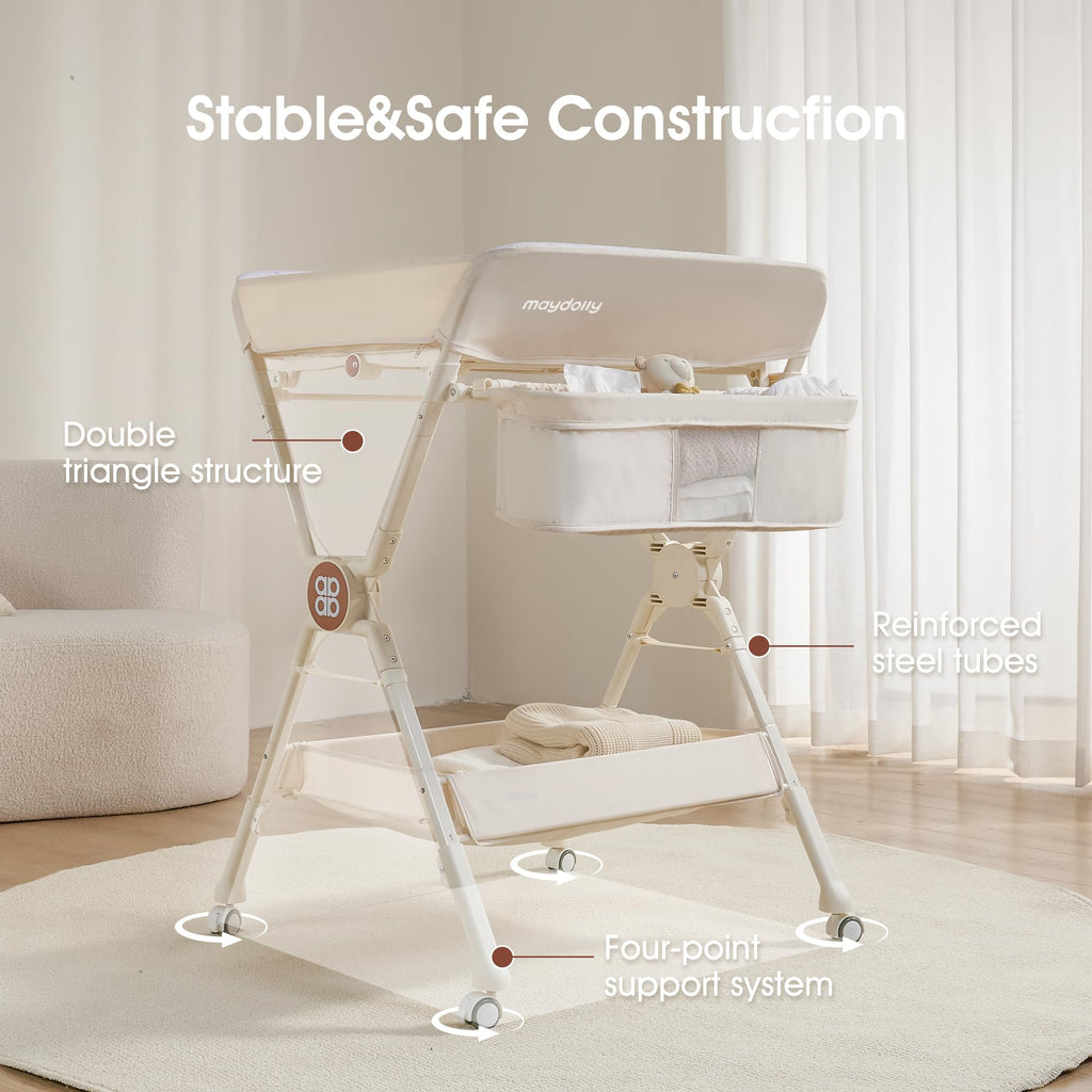 Portable Foldable Baby Changing Table on Wheels J116