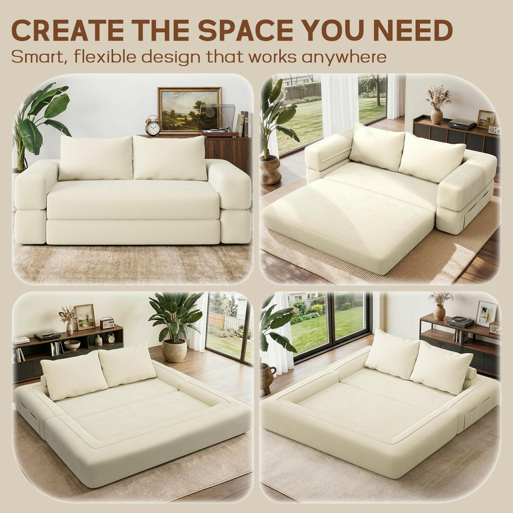 75'' Convertible Sofa Bed Queen V9059