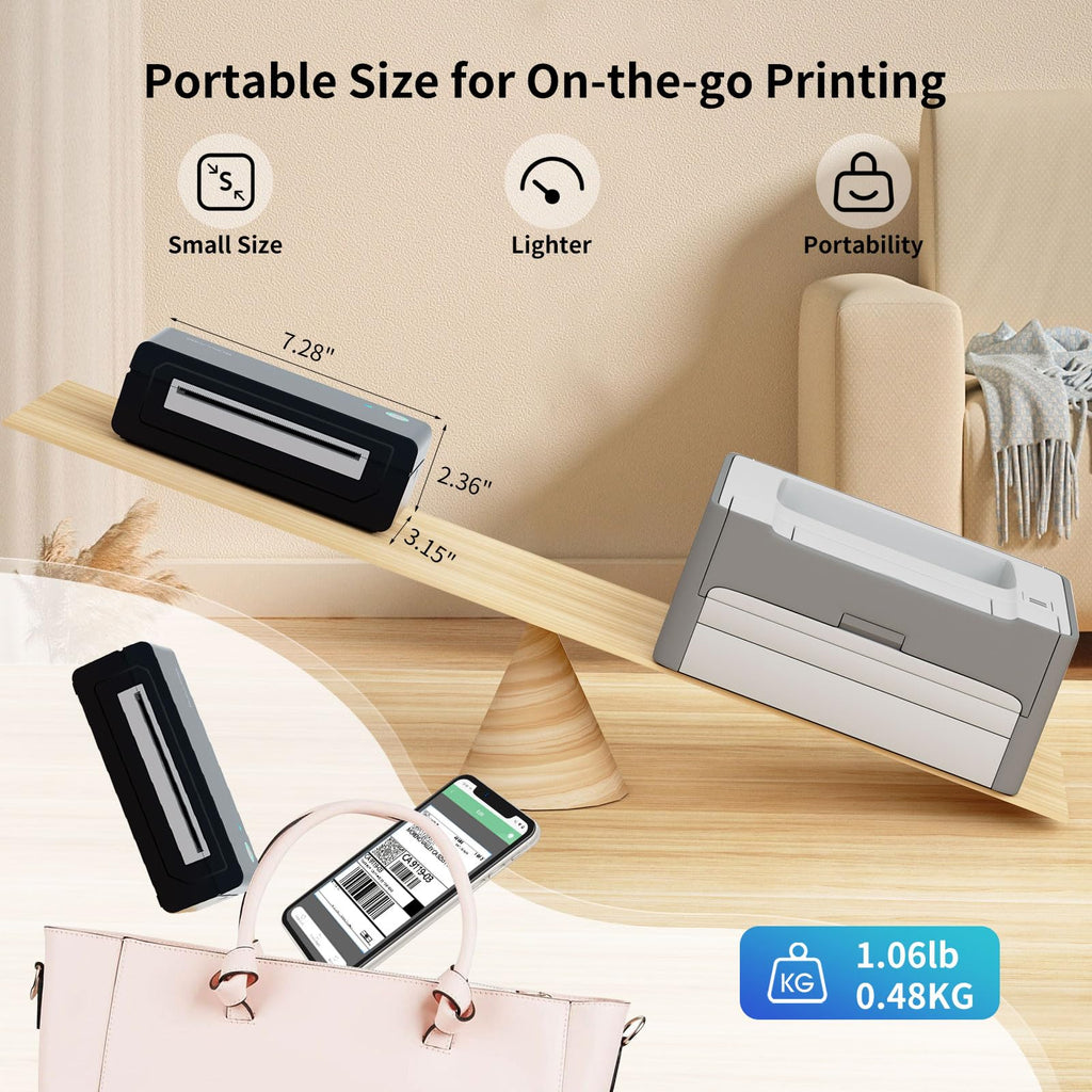 Bluetooth Thermal Shipping Label Printer, 4X6 Inkless Wireless Label Printer N953296