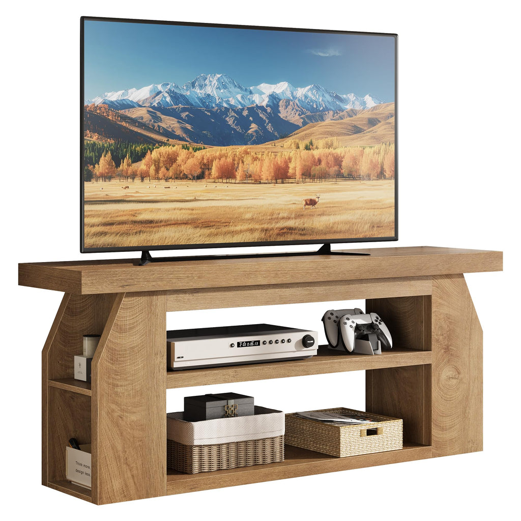 Oak 3-Tier Wood TV Stand for 55 Inch TV H383241