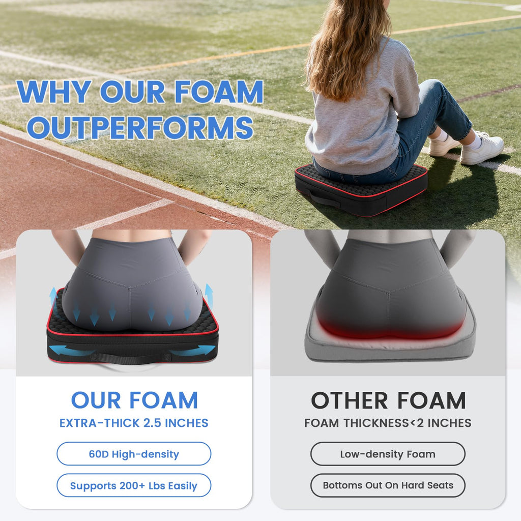 Portable Bleacher Seat Cushions with 2.5" Thick Foam L980