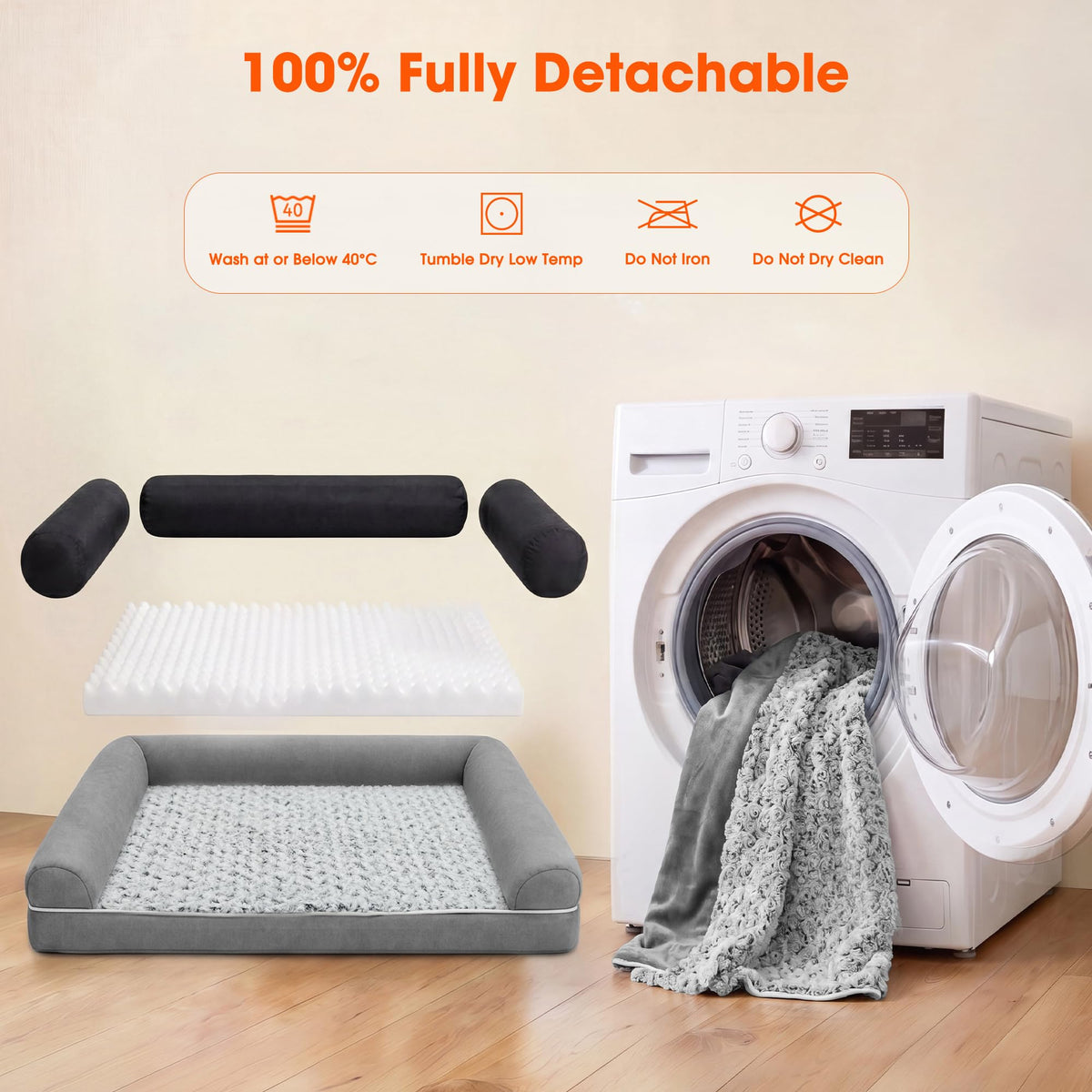 Waterproof Short Plush Orthopedic Dog Bed L5828