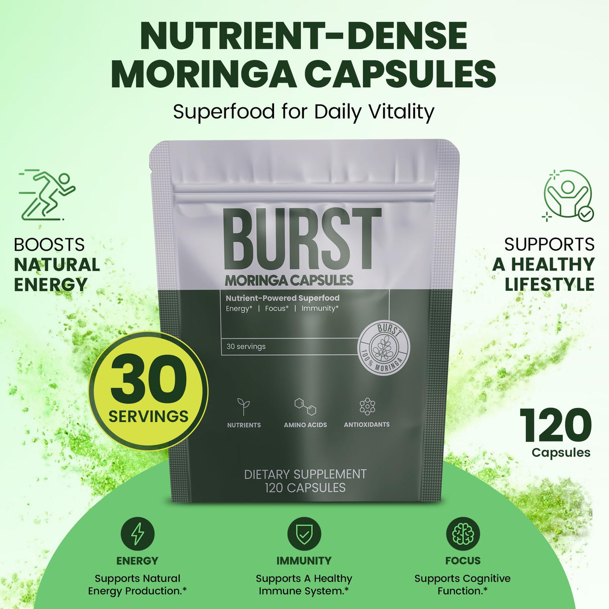 Organic Moringa Leaf Capsules 120 Ct J82108