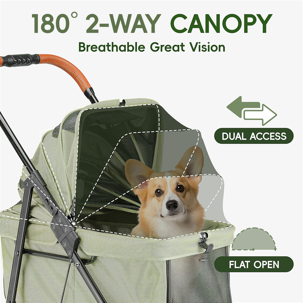 Foldable Pet Stroller Green D921691