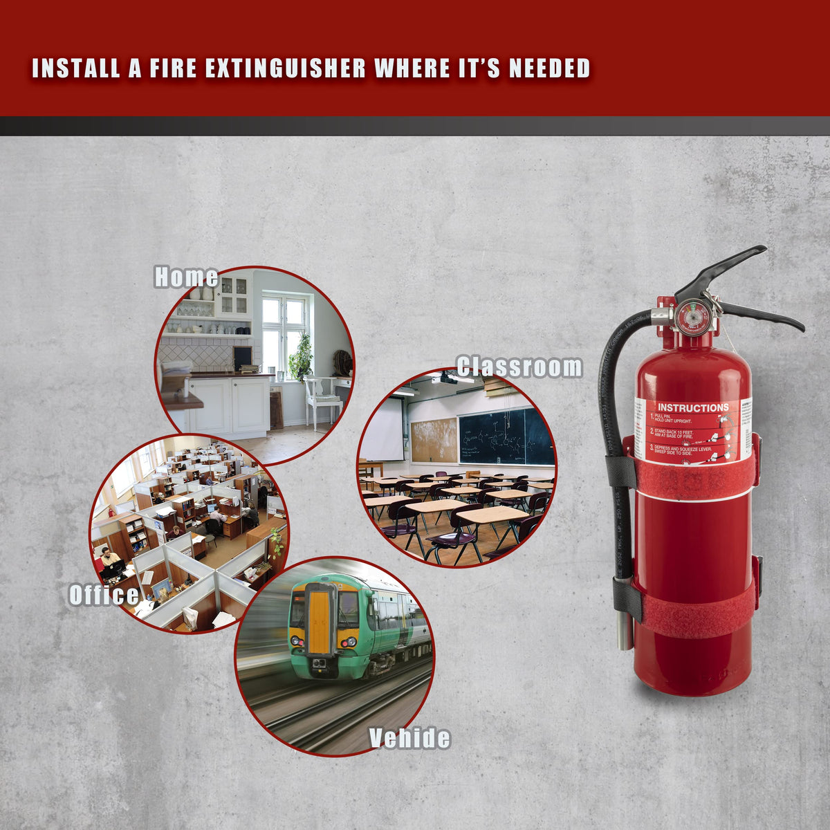 Fire Extinguisher Mounting Bracket for 2.5lb & 5lb Extinguishers D80122
