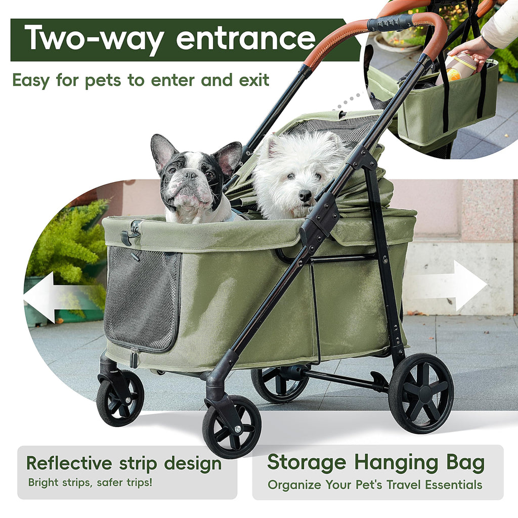 Foldable Pet Stroller Green D921691