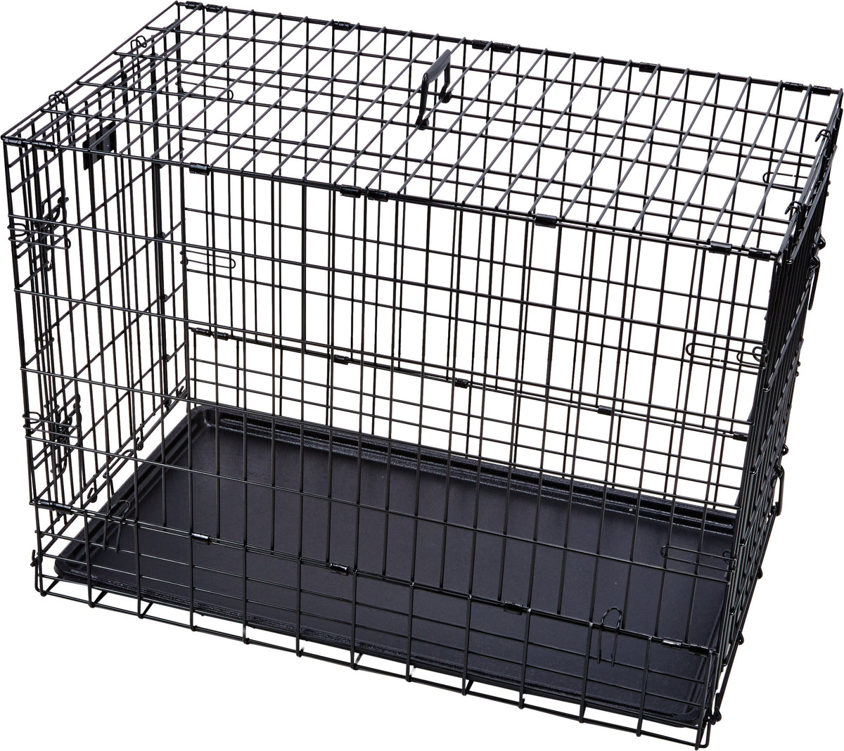 Double Door Folding Metal Dog Crate T58879