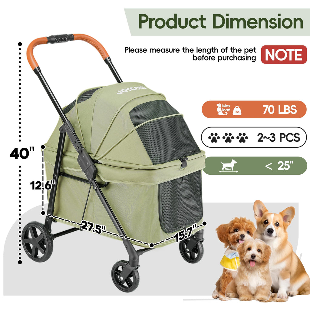 Foldable Pet Stroller Green D921691
